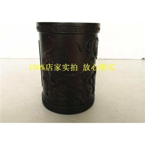Black Azusa mahogany wood crafts boutique relief pen * tiger Pen / Wenfangsibao office gift