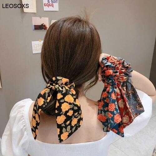 Floral Hair Band Retro French Hair Rope Korean Tie Hair Band Rubber Band Head Rope Mori Female Headdress Hair Rope
