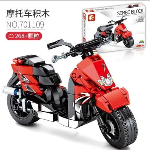 Boys benefit DIY Sembo block childrens toy motorcycle model childrens birthday gift new year Christmas gift