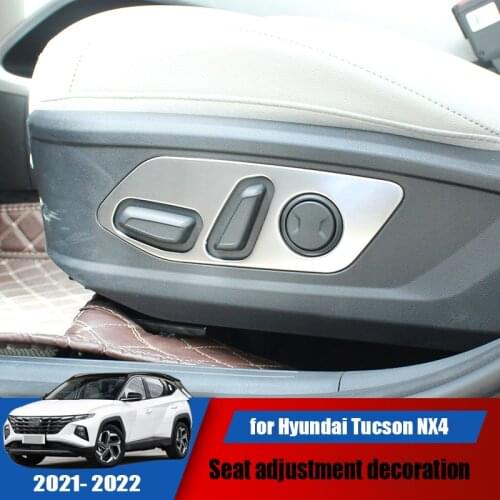 For Hyundai Tucson NX4 2021 2022 front seat adjustment control panel stainless steel decorative frame