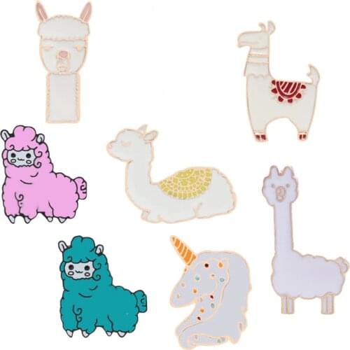 Cute Animal Sheep Enamel Pins for Women Girl Icons Collar Brooches Jewelry Lapel Clothing Bag Accessories Enamel Pin Funny show