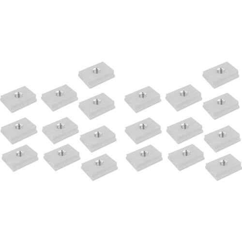 20Pcs T-Track Slider Sliding Nut Aluminum Alloy T Slot Nut for Woodworking Tool Jigs Screw Slot Fastener M8 & M6