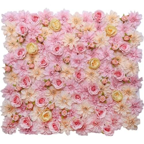 Artificial Flower Wall Panels Wedding Venue Flower Background Decor Party Stage Ornament Photo Props, Pink Champagne