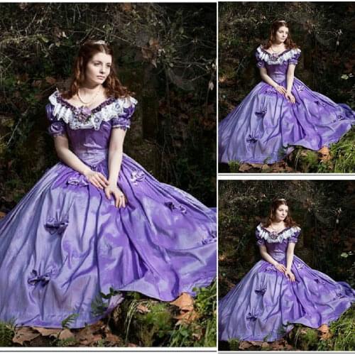 HistoricalCustomer-made Green 1800S Victorian dress 1860s Civil war Dress Theater Reenactor Costume Vintage dress US6-36 V-333