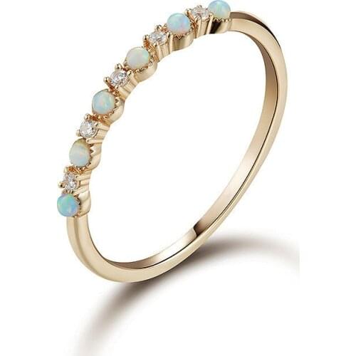 100% 925 Sterling Silver jewelry hot style ring contracted fashion OL Natural Multicolor opal zircon rings for women Jewelry