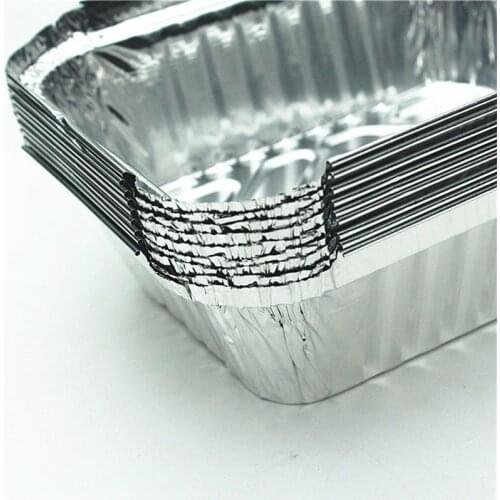 10PCS 410ML Tin cardboard box disposable lunch fast food packing baked lunch tin foil aluminum foil box bowl rectangular