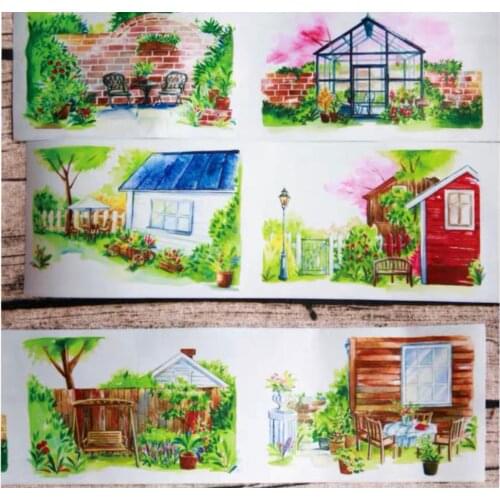 Big Size Flower Gardon Washi Masking Tape for Card Making DIY Scrapbooking Label Stickers