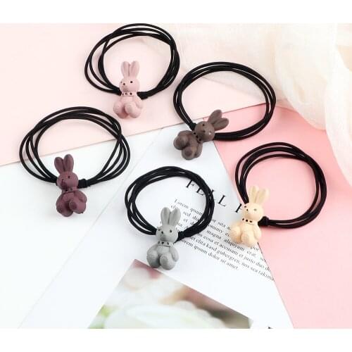 Cute Cartoon Rabbit Princess Headwear Childrens Hair Accessories Women Girl Headdress Sweet Not Hurt Hair Ring Baby Rubber Band