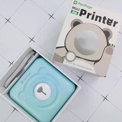 Mini Pocket Printer 203dpi Bluetooth Wireless Thermal Photo Printer Green Color for Mobile Phone Android IOS Gift