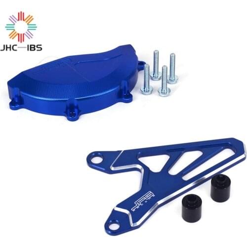 Motorcycle CNC Front Sprocket Cover Guard and Right Side Engine Case Cover Protector Guard For YZF250 WRF250 2014 2015 2016