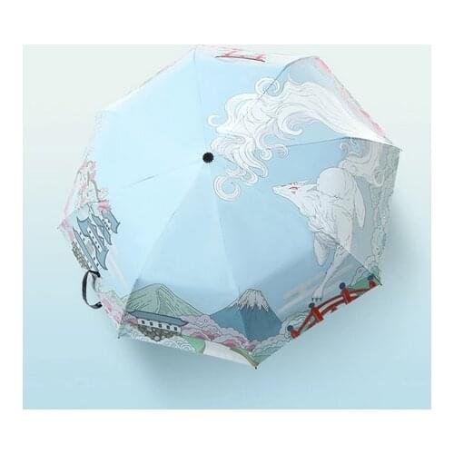 2021 NEW Anime Natsumes Book of Friends Madara Dual-use Umbrella Portable Folding Sun Rain Umbrella Men Women Student Umbrella
