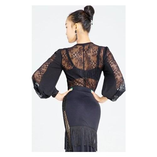 New Latin Dance Tops Women Dance Costume Lace Salsa/Tango Dress Camisa Flamengo Ladies Latin Dance Clothes Women Ballroom Tops