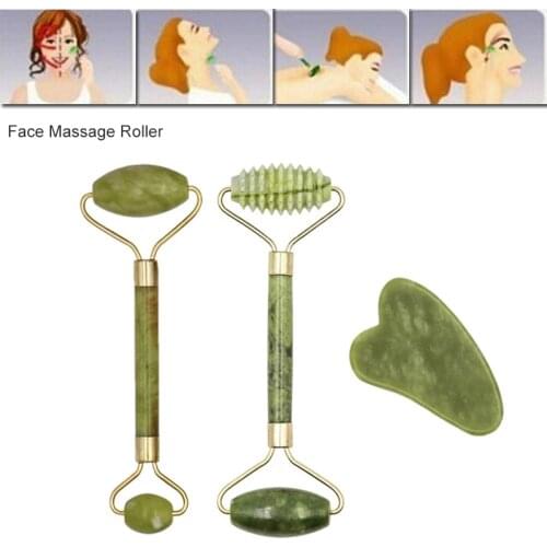 New Green Facial Jade Roller Massager Eye Face Neck Relaxation Slimming Tool Jade Roller Massager Face Body Head Neck Foot Stone