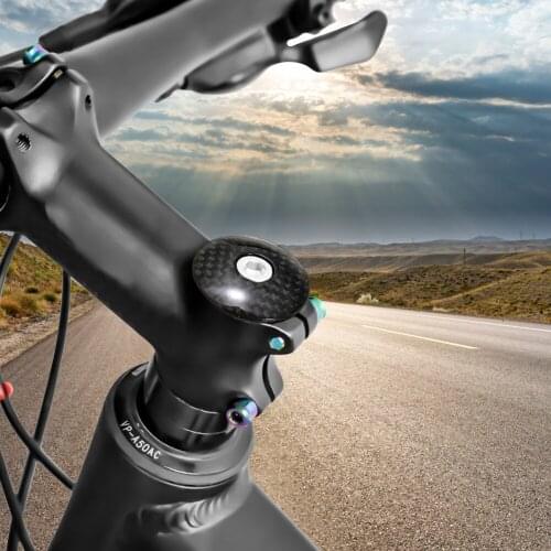 Bicycle Carbon Fiber Headset Stem Top Cap Fork 1 1/8 inch MTB Cover Bolts MTB Road Mountain Bike Superlight Stem Headset Cap