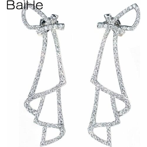 BAIHE Solid 14K White Gold 0.70ct H/SI Natural Diamonds Trendy Fine Jewelry Beautiful luxury diamond Stud Earrings Women