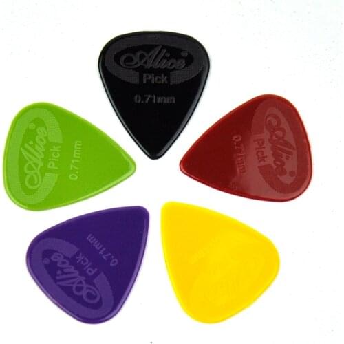 Lots of 100pcs Alice 0.71mm Medium Anti-slip Nylon Guitar Picks Plectrums Mixed Colors AP-G