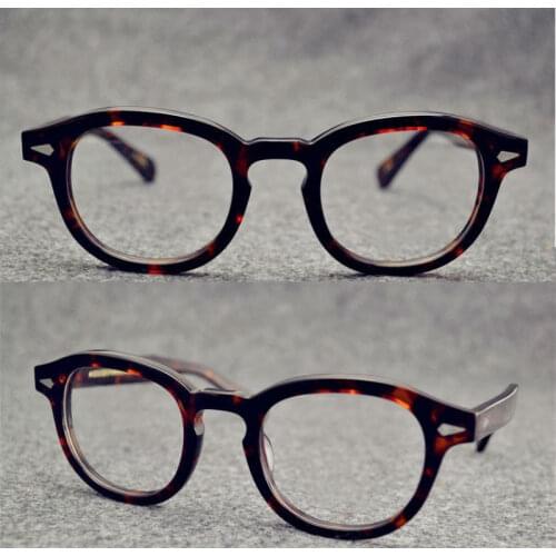 Vintage Eyewear Pirate Captain Johnny Depp Lemtosh Orginal Model Acetate Oval Eyeglasses Retro Men Myopia Optical Glasses Frame