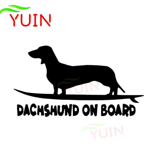 Funny Dog Dachshund on Exquisite Car Sticker Fashion Decoration PVC Waterproof Sunscreen Decal Black/White/Red/Laser/Silver
