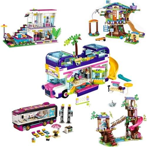 Funny Star Livis House Building Blocks Car Bus Girl Friends Compatible Toy Character Building Block Educational Toy Gift