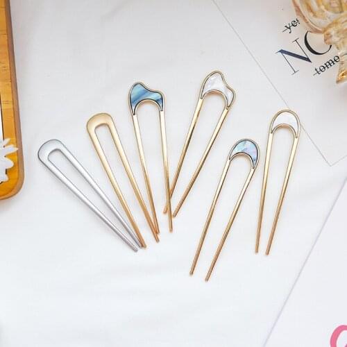 Retro Japan Hair Sticks Women Hairclip Simplicity Colorful U Shape Girls Hairpins Hair Sticks Hair Accessories Headwear