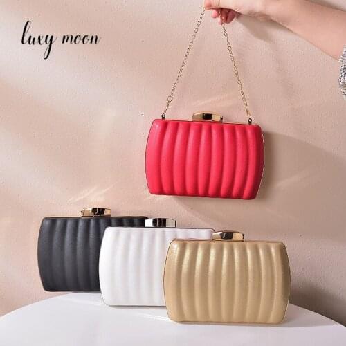 Luxy Moon Womens PU White Clutch Bag Shell Shape Ruched Luxury Designer Handbag Elegent Female Wedding Party Evening Bags Z132
