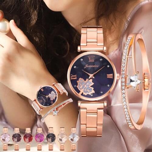 Ladies Simple Geometric Bracelet Watch Fashion Diamond Steel Band Bracelet Watch Set Elegant Bracelet Watch Set часы женские X