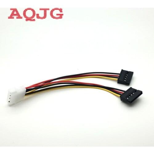 1pcs Serial ATA SATA 4 Pin IDE Molex to 2 of 15 Pin HDD Power Adapter Cable Hot Worldwide AQJG