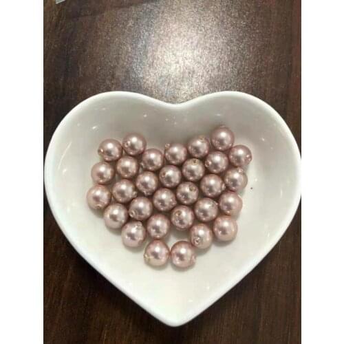 10/pcs Round shell pearl half drilled loose beads 10 colors DIY Jewelry Pearls LP06