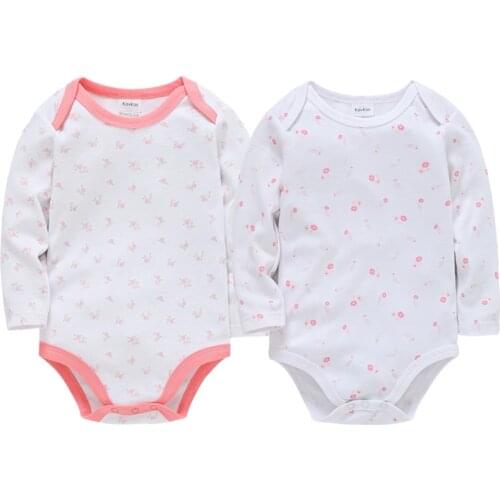2 pcs/lot Baby Girls Clothes Set Long Sleeve 100% Cotton Newborn Bodysuit Lovely Design Autumn Overalls O-neck Jumpsuit