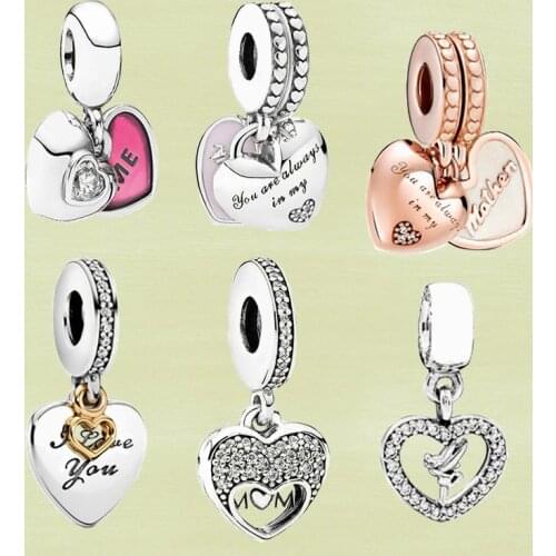 2021 New Style High Quality 925 Sterling Silver Fashion Charm Heart Pendant, Love What You Love,Think What You Think,DIY Pendant