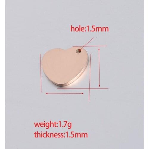 Jewelry Making Stainless Steel Finish Small Cute 5pcs 15*15mm Mirror Pendant Charm Hearts for Diy Keychain/bracelet/necklace