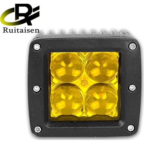 5D Mini Square LED Driving Light 3800K Amber Flood Spot Beam Car Led Work Light fog Lamp For 4x4 Offroad Boat Truck SUV