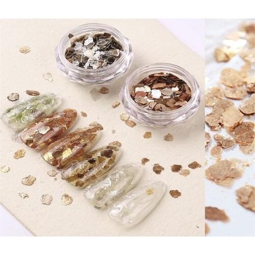 6 Box Shell Nail Art Paillette Decoration 3D Irregular Pearl Natural Accessory Manicure Nail Art Decor Supplies For Professional