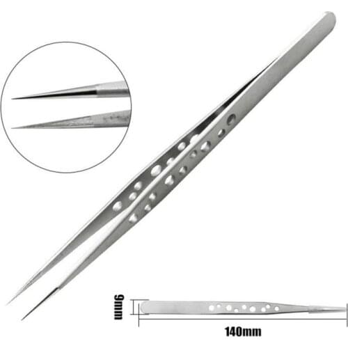 ESD Antistatic Tweezers Tool High Precision Tip Curved Straight Tweezer Stainless Multifunction Nipper Maintenance Repair Tool