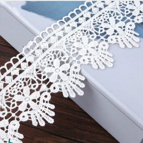 1YD DIY 6.5cm Hollow Embroidery Lace Water-soluble Barcode Wave Embroidery Ladies' Lolita Princess Dress Accessories