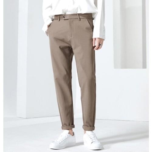 Brand Mens Casual Pants High Quality Business Classics Straight Fashion Black Blue Gray Work Trousers Male Large Size 29-38