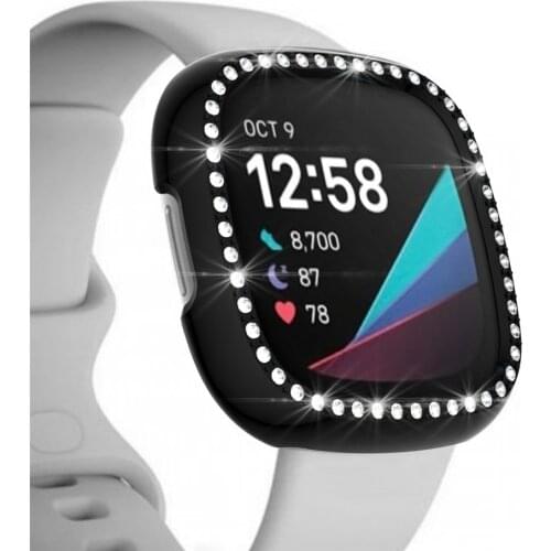 For fitbit versa 3 sense case TPU Bumper Cover women bling Shell Accessories for fitbit sense versa3 Plated Protective cases