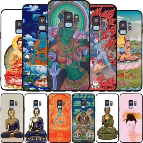 Galactic Gautama Buddha Budha black phone Case For Samsung S20 S10 S9 S8 S7 edge Plus Lite Note 8 9 10 A6 A7 A8 A9 2018 Cover