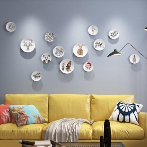 Nordic Style Animal Graphic Ceramic Decorative Plate Dining Room Wall Decoration Home Living Room Art Decoration Wall Decoration