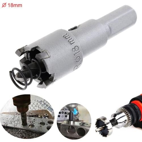 18MM Drilling Diameter Hole Saw Carbide Cutter Head HSS Drill Set Hole for Stainless Steel Metal Alloy Cutter