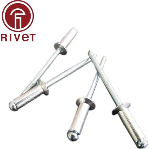 DIN 15977 M4.8 Aluminum Steel Blind Rivet Countersunk Head Pop Rivet Open Type Blind Rivet High Quality 100/200/500pcs