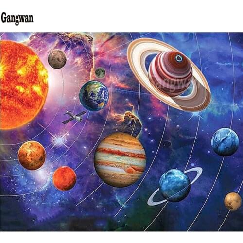 Diy diamond embroidery"Planet In Universe"diamond painting Cross Stitch full square round Rhinestone mosaic puzzle,wall stickers