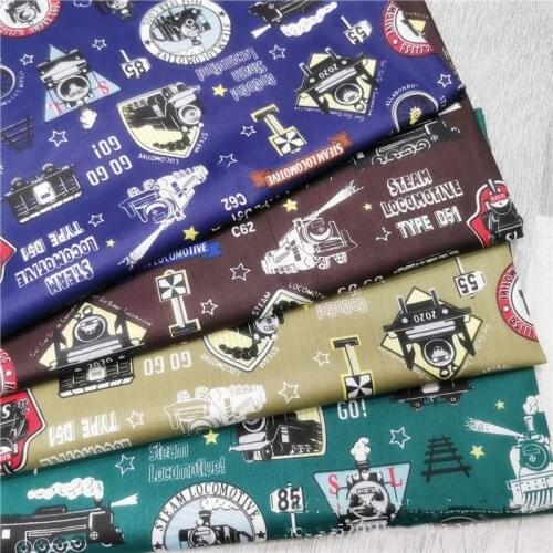 Train Printing Fabric Cotton Patchwork Thomas Boy Children Handmade Cloth Tablecloth Material