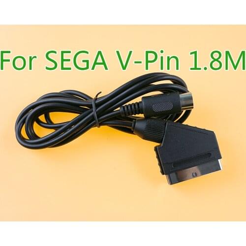 1pcs V-pin Scart Cable 1.8M Replacement Cable For Sega Megadrive 1 Genesis 1 Master System 1 RGB AV Scart Cable