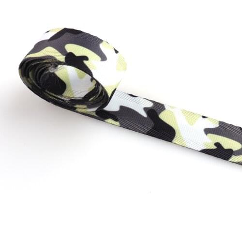 20mm Yellow Camo Webbing Ribbon Strap Mountain Wristlet Light Weight Stripes Lanyard Straps Key Fobs webbing Strip