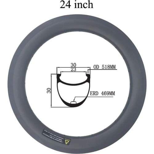 24 inch 507 BMX Carbon Rim 24er 30mm Clincher 30mm depth 24'' BICYCLE MOTOCROSS freestylebmx 24er folding bike rim 12K Twill