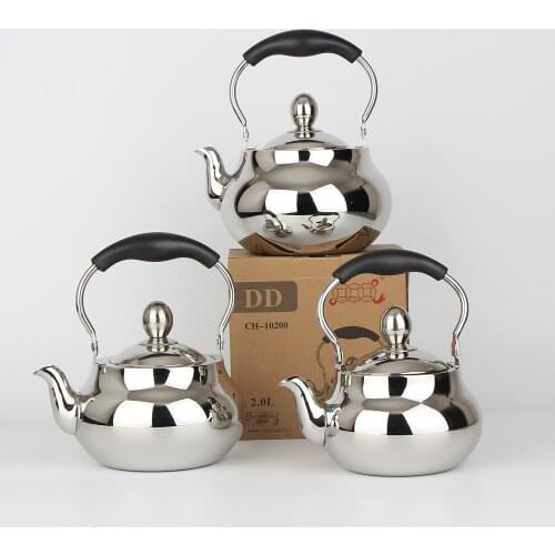 Kitchen Cookware Water Kettles Round 304 Stainless Steel Electromagnetic Furnace Teapot With Tea Filter Mesh