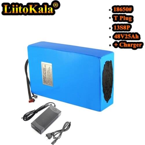 13S 48V25ah 48V battery Lithium Battery Pack 48V 25AH 1500W electric bicycle battery Built in 50A BMS+54.6V 2A charger