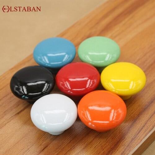 LSTABAN Free Shipping Hot-Selling Ceramic Cabinet Children Handle European Style Multi-color Drawer Shoe Cabinet Knob Hardware
