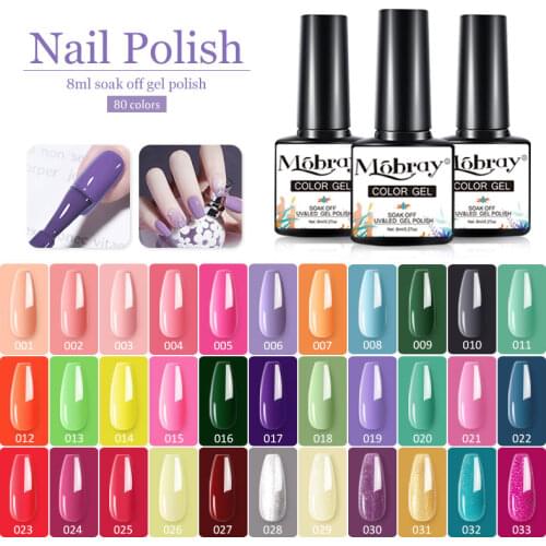 Mobray gel nail polish 8ml resin semi permanent uv varnish nail gel 80 colors UV Gel varnishes for nails Art Gel varnishes